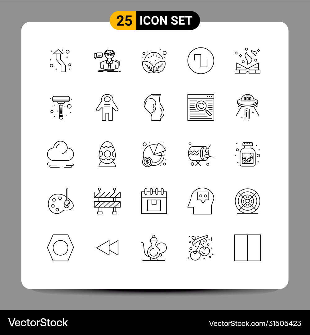 25 universal lines set for web and mobile Vector Image