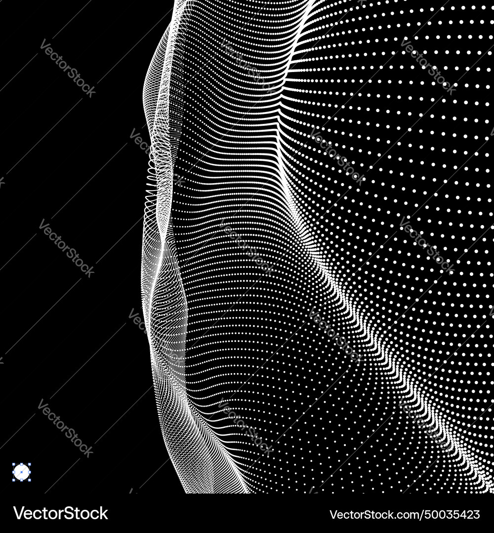 Array with dynamic particles 3d technology style Vector Image