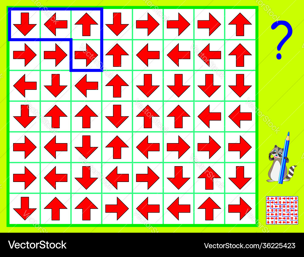 Arrow Logic Puzzle - Draw Lines Vector Image