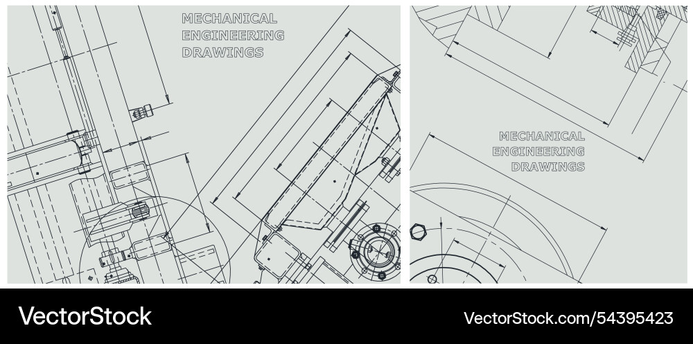 Blueprint set engine line drawing Blueprint set engine line drawing vector image