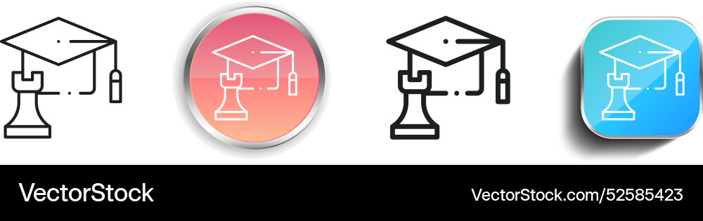 Chess game icon thin linear regular and button Chess game icon thin linear regular and button Vector Image