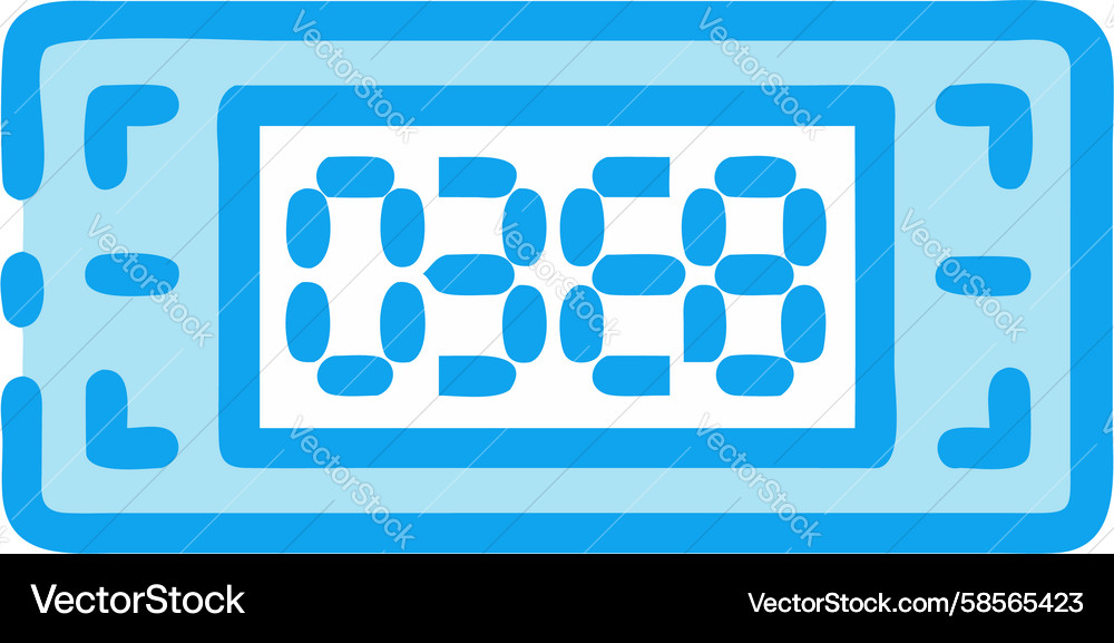 Digital Clock Icon - Simple Display Vector Image