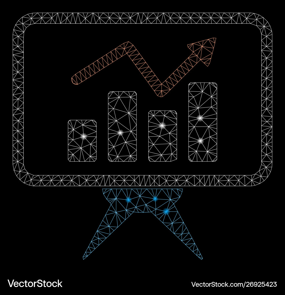 Flare mesh network chart report panel with Flare mesh network chart report panel with Vector Image