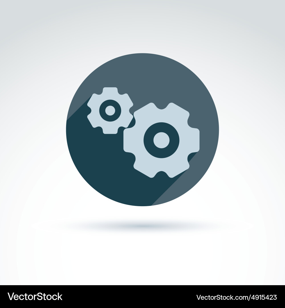 Gears and cogs system theme icon conceptual vector image