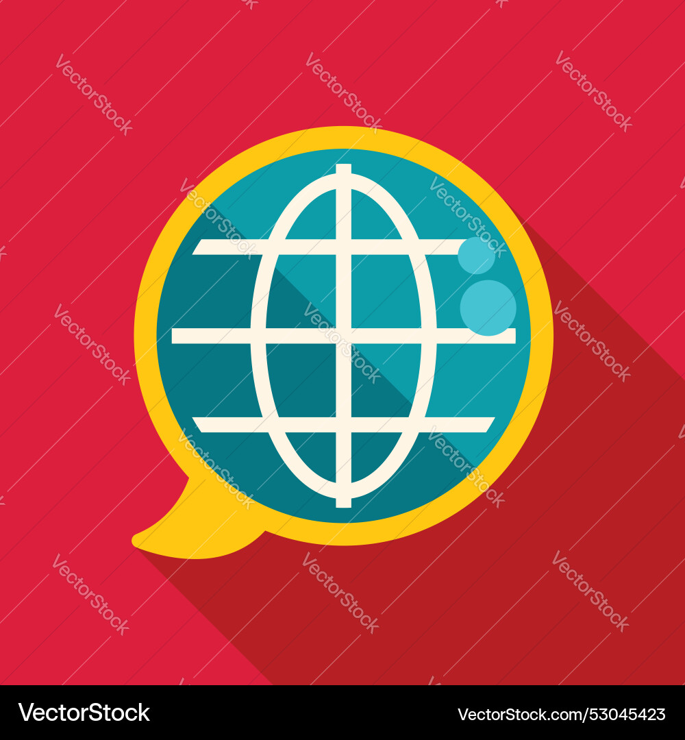Global communication speech bubble with world map Global communication speech bubble with world map vector image