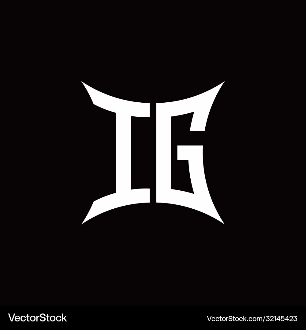 Ig monogram logo with sharped shape design Vector Image
