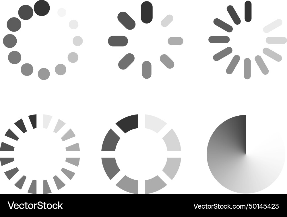 Loading line collection - load symbols Vector Image