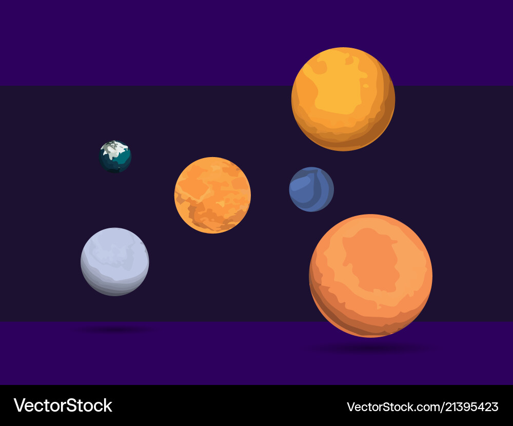 Planet set outer space Vector Image