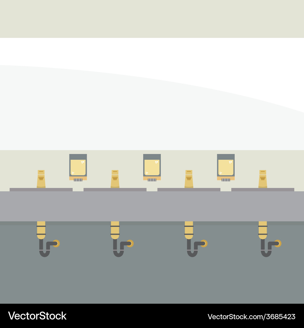 Row of lavatories with mirror Vector Image