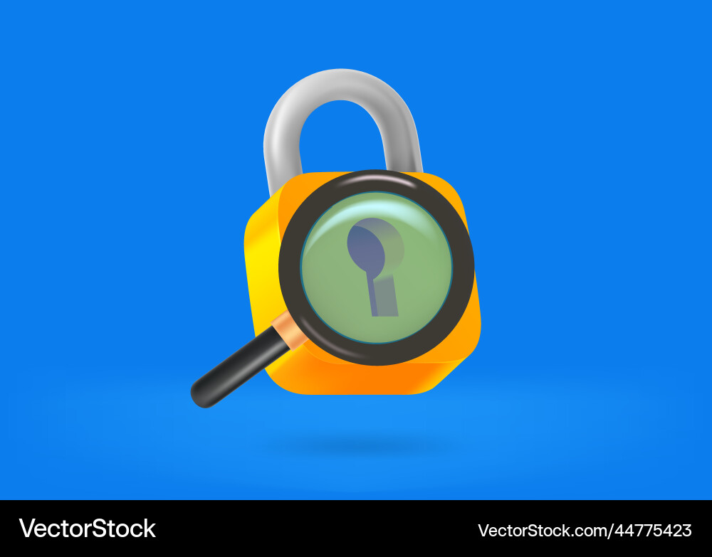 Searching for password concept with lock Vector Image