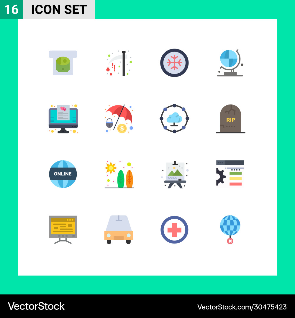Set 16 modern ui icons symbols signs Vector Image