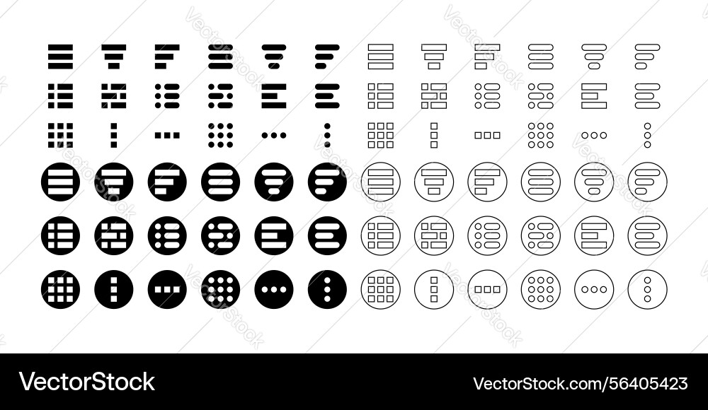 Set of hamburger menu icons for website interface Set of hamburger menu icons for website interface vector image