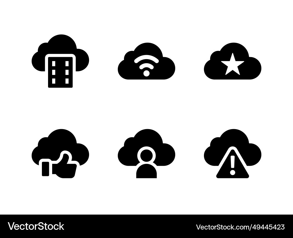 Simple set of cloud computing solid icons Vector Image