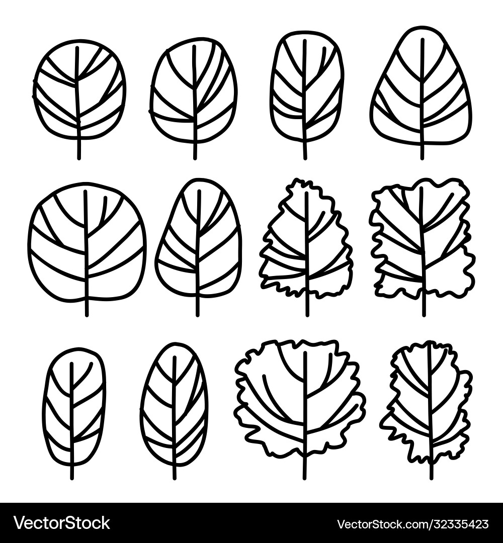 Sketch tree architecture Vector Image