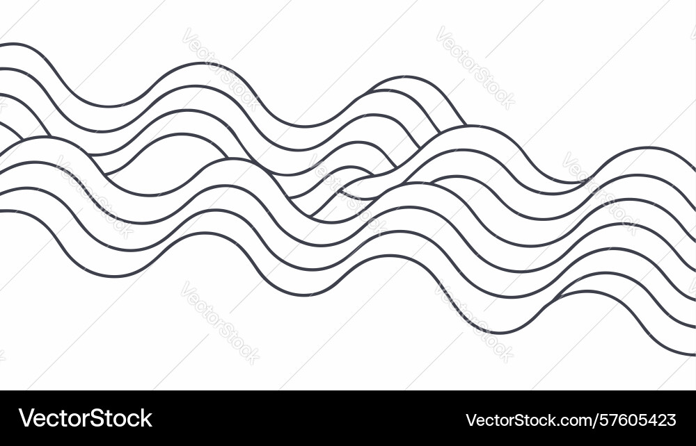 Smooth parallel wavy lines pattern abstract vector image