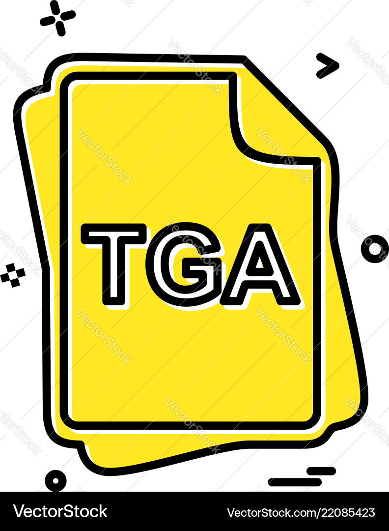 Tga file type icon design Vector Image