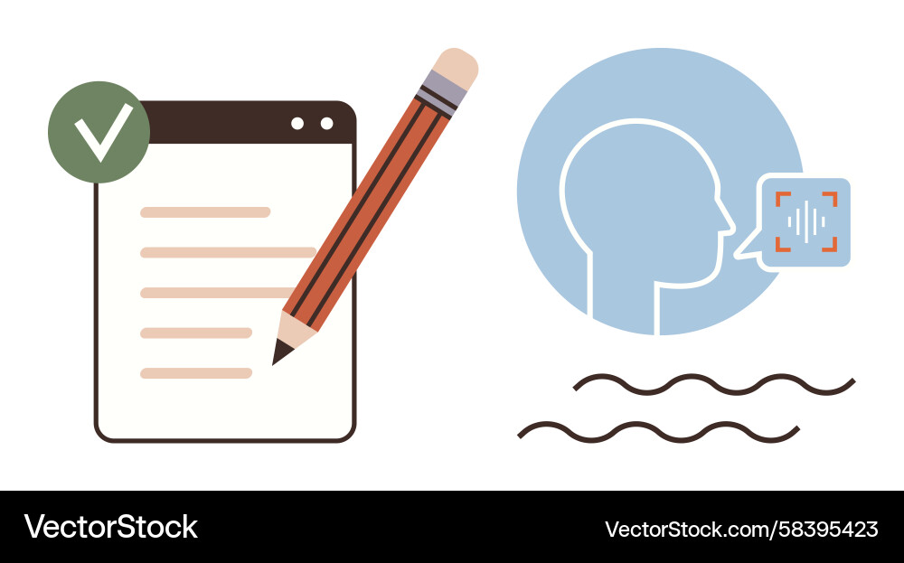 Voice-to-Text & Task Completion Vector Image