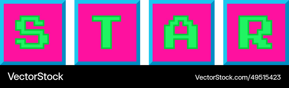 Word star from keyboard buttons in y2k style vector image