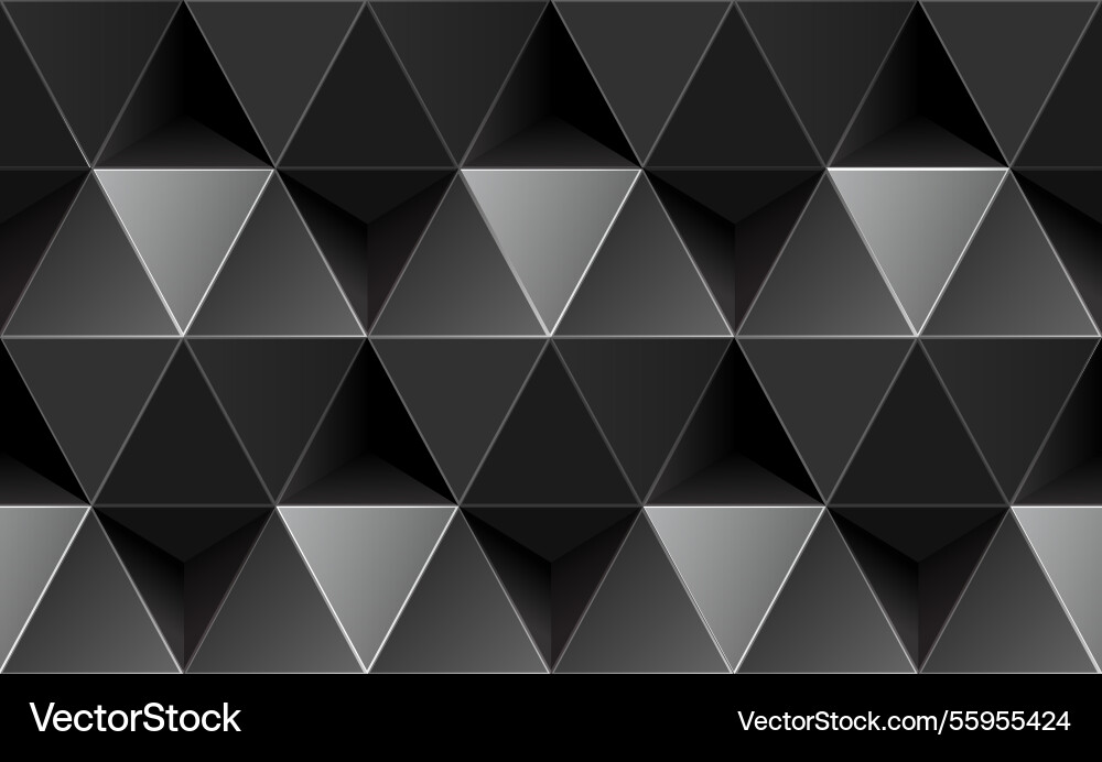 Abstract 3d triangular seamless pattern in black Abstract 3d triangular seamless pattern in black vector image