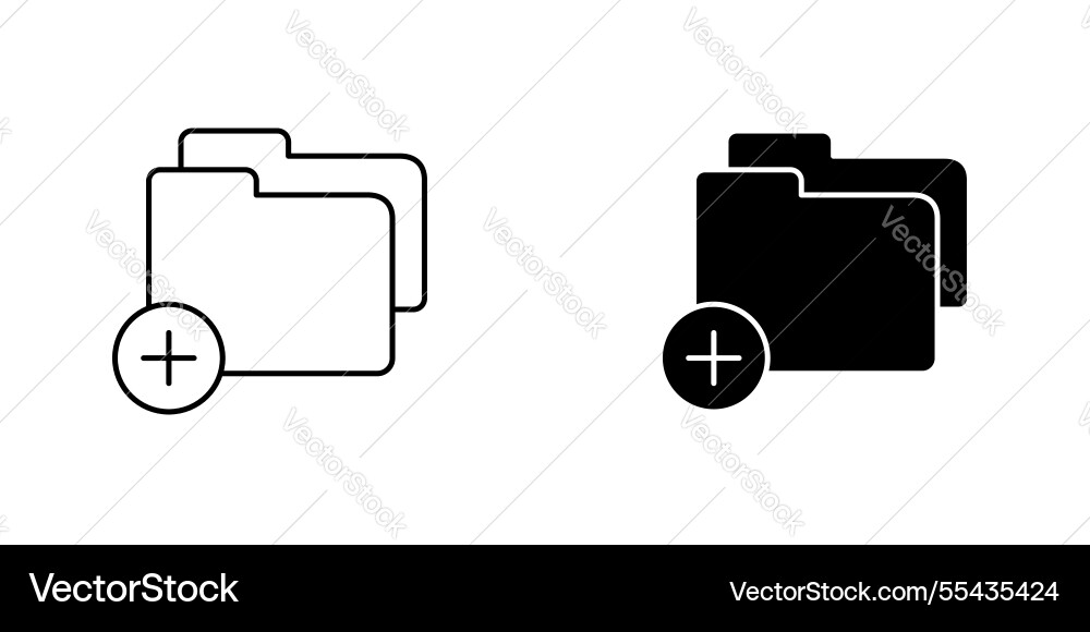 Add folder icons thin line designs Add folder icons thin line designs vector image