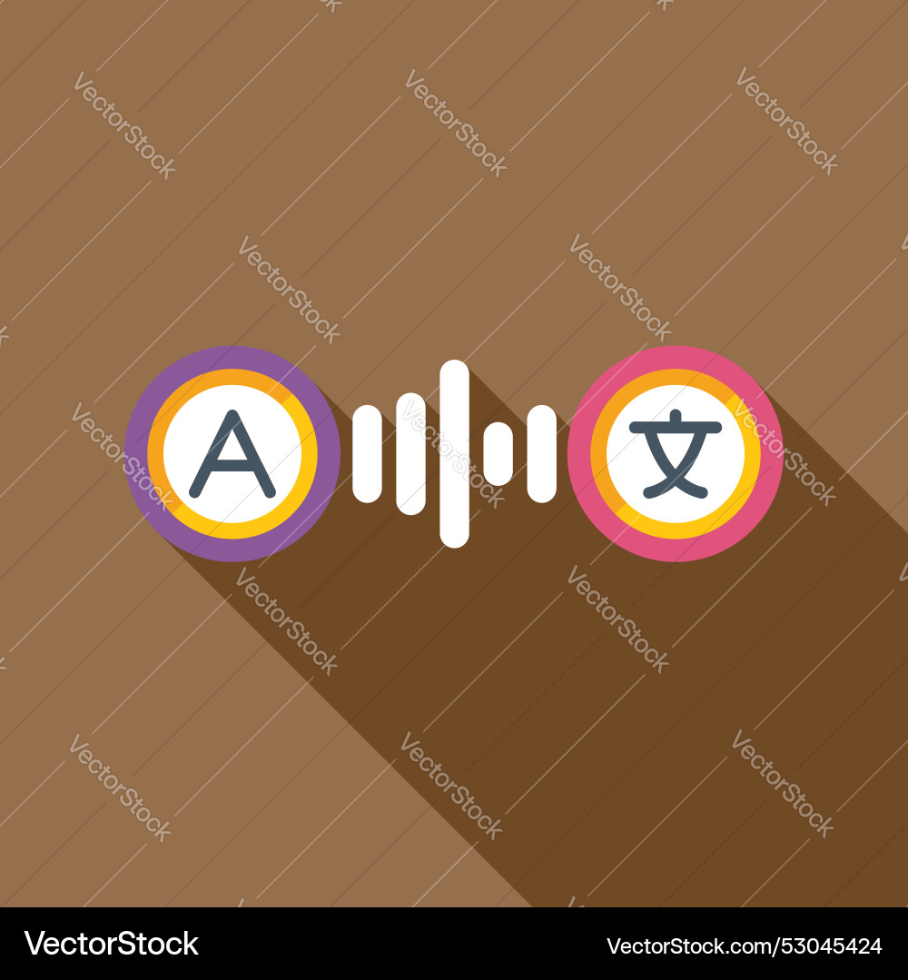Audio waveform translating different languages Audio waveform translating different languages vector image