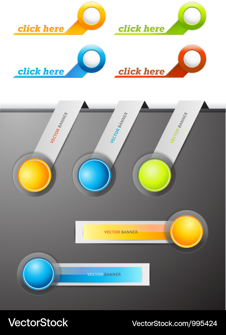 Banners with numbers and place for own text Vector Image