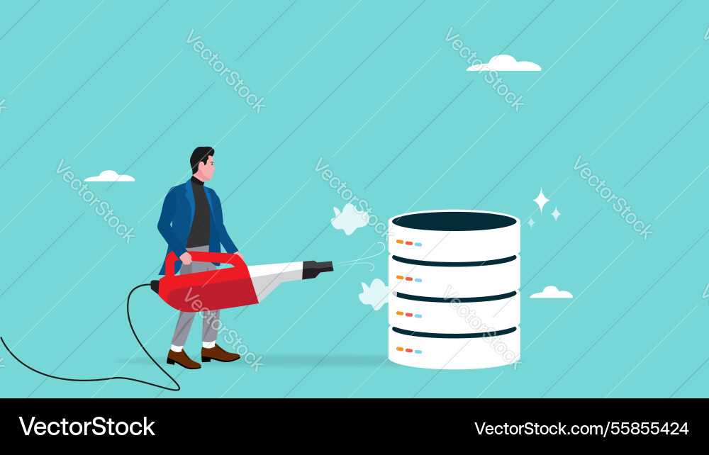 Data cleansing process correct or delete Data cleansing process correct or delete vector image