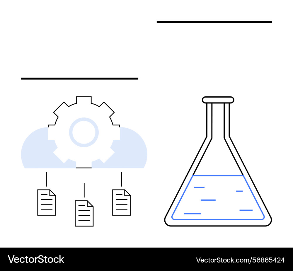 Data processing gear and laboratory flask Data processing gear and laboratory flask vector image