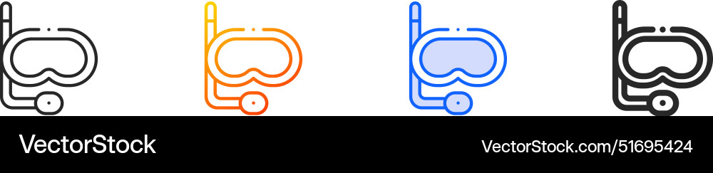 Diving googles iconthin linear gradient blue Vector Image