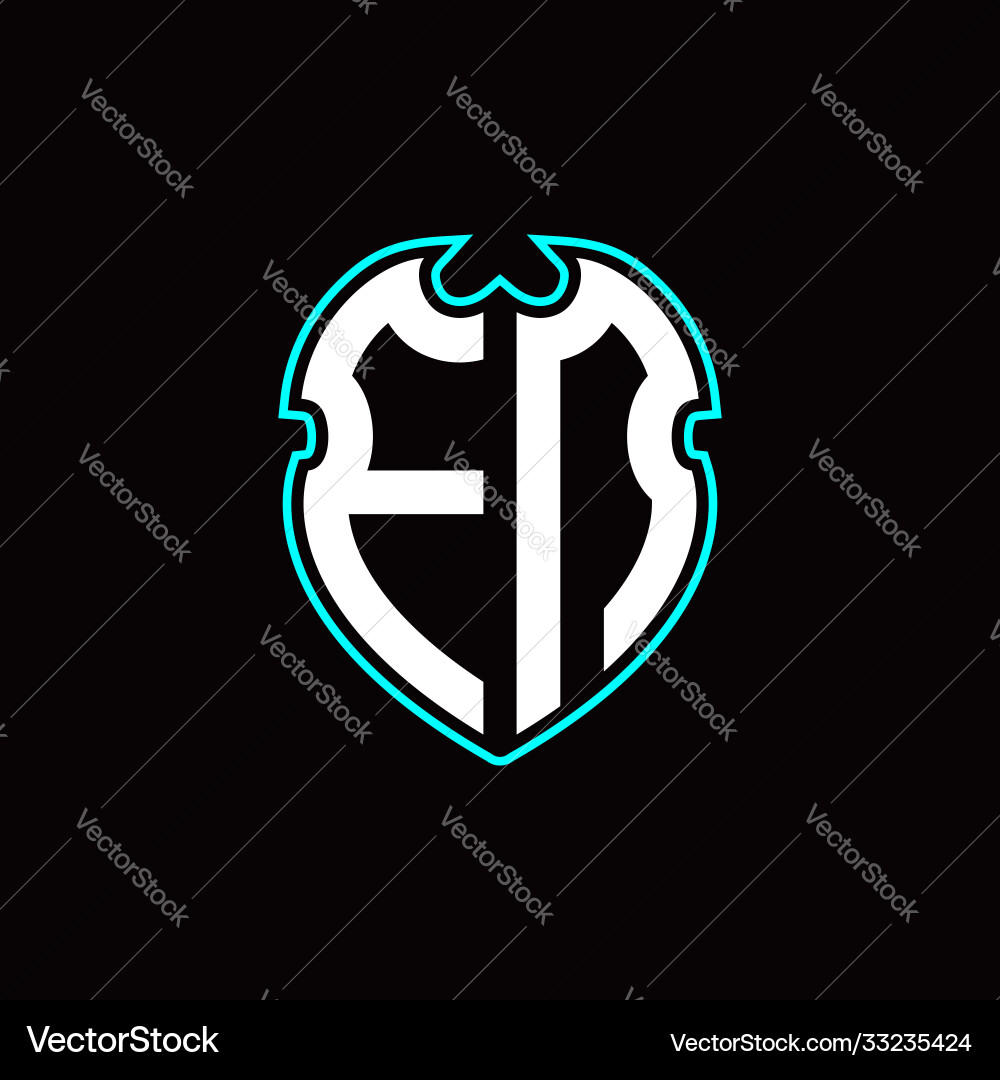 F n initial logo design with a shield shape Vector Image