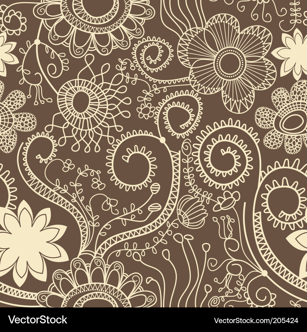Floral Swirl Pattern Vector Image