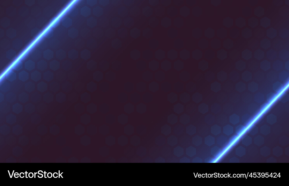 Futuristic neon background with hexagon pattern Vector Image