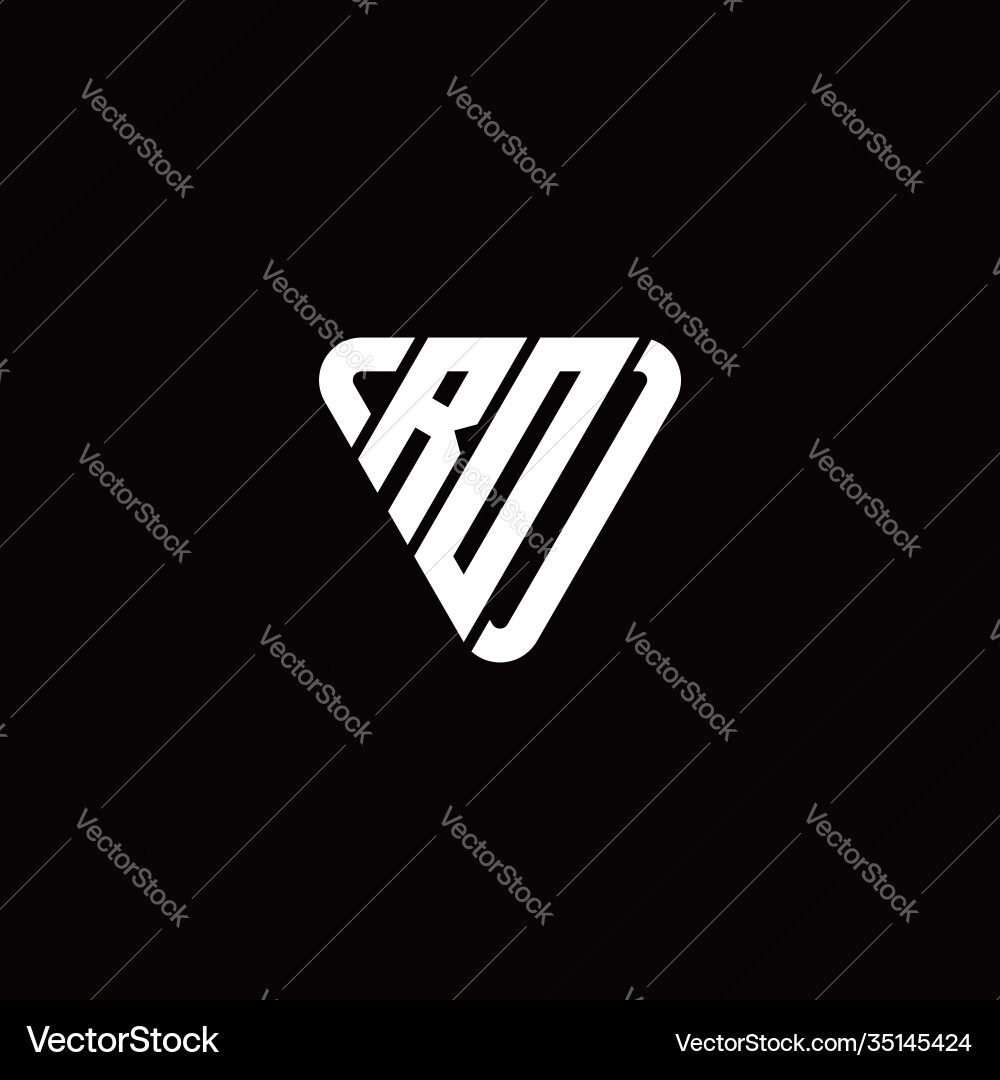 Initial letter r o linked triangle design logo Vector Image