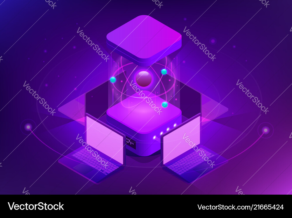 Isometric quantum computing or supercomputing Isometric quantum computing or supercomputing vector image