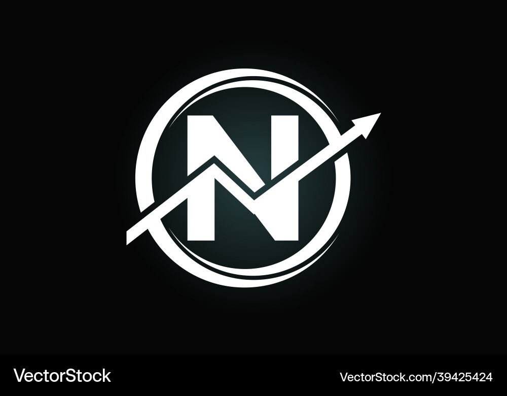 N Monogram Finance Logo Vector Image