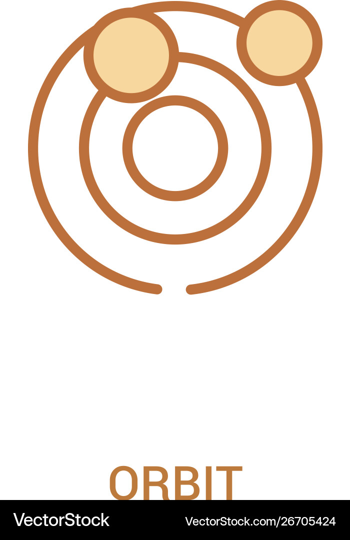 Orbit concept 2 colored icon simple line element Orbit concept 2 colored icon simple line element Vector Image