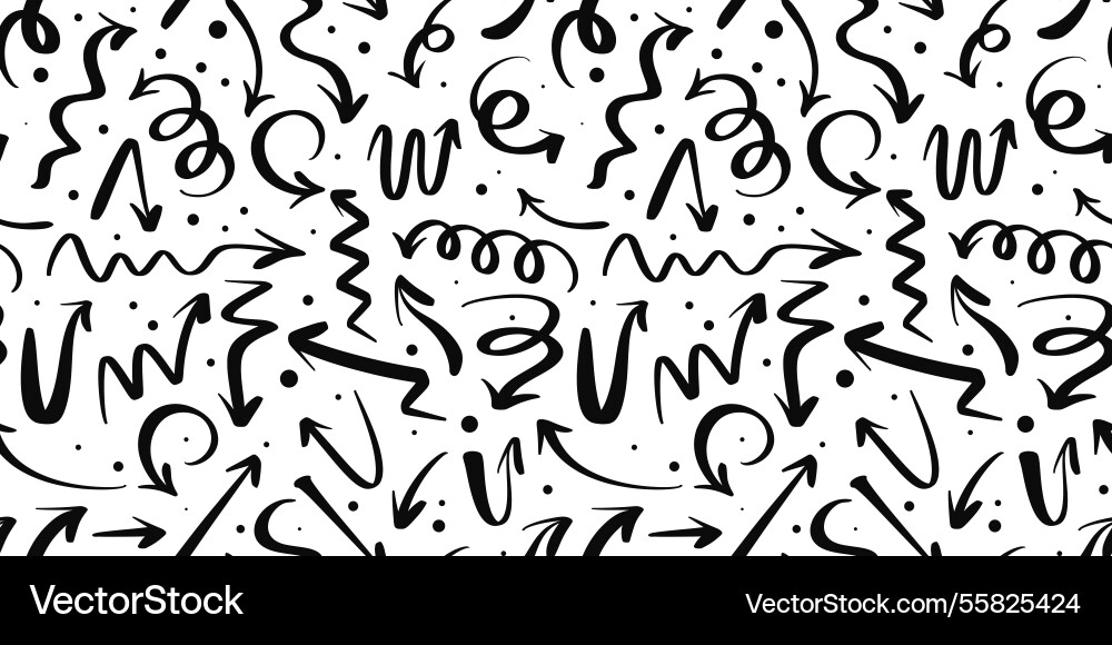 Print generic arrows in doodle style set Print generic arrows in doodle style set vector image