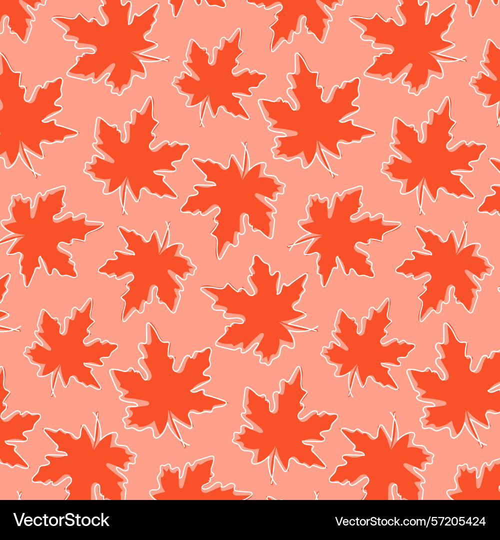 Seamless pattern with red maple leaf autumn Seamless pattern with red maple leaf autumn vector image