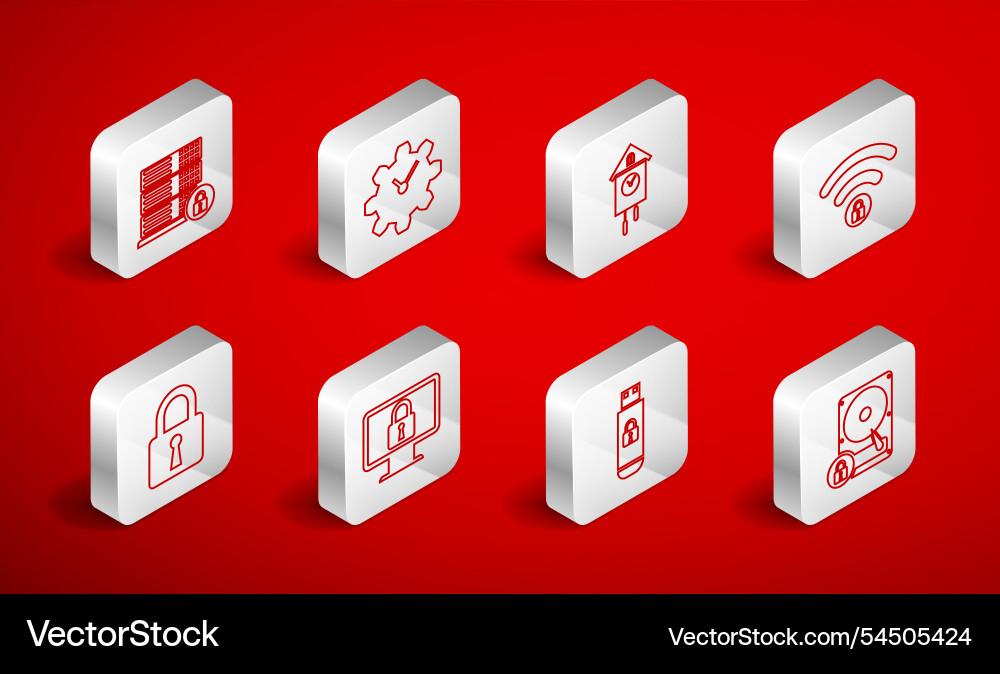 Set line hard disk drive and lock time management Set line hard disk drive and lock time management Vector Image