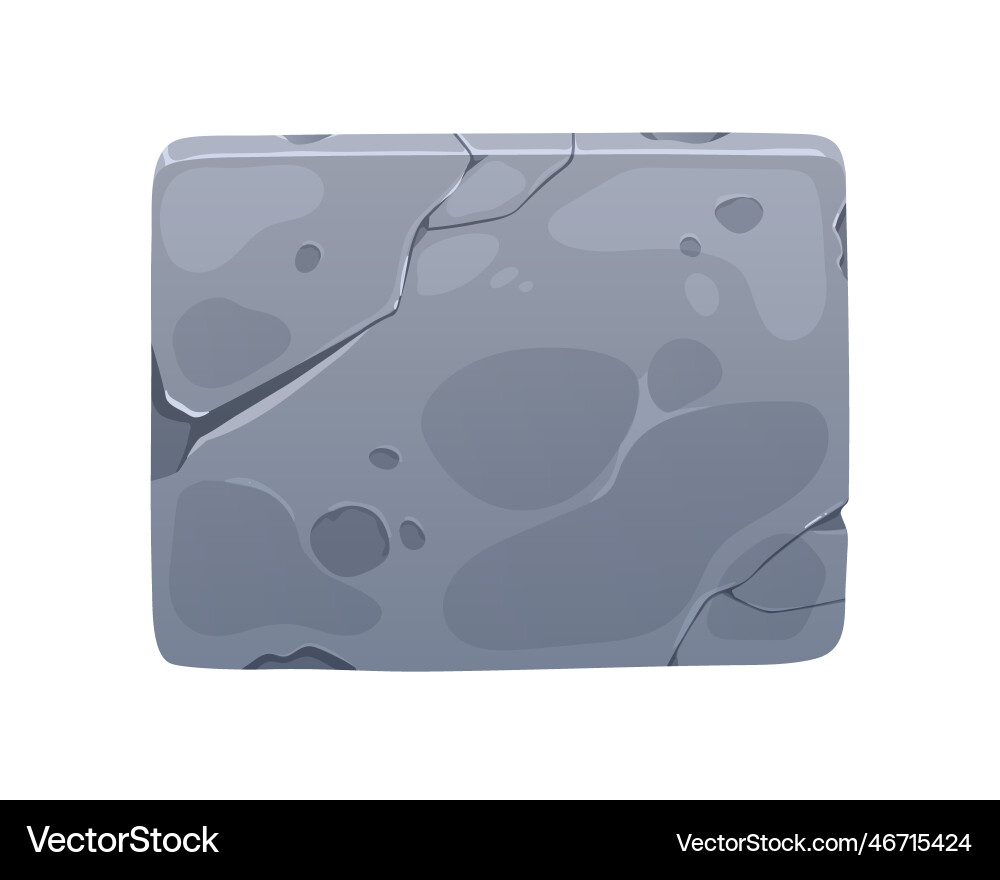 Stone board for game ui interface metal rectangle Vector Image