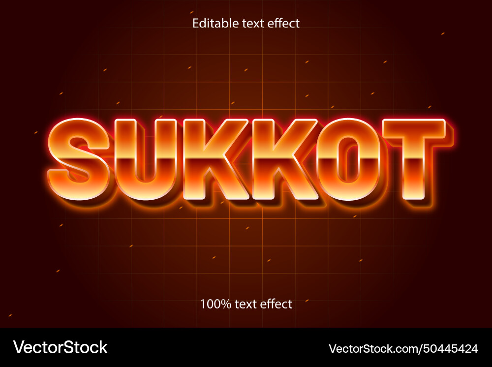 Sukkot editable text effect emboss retro style Sukkot editable text effect emboss retro style Vector Image