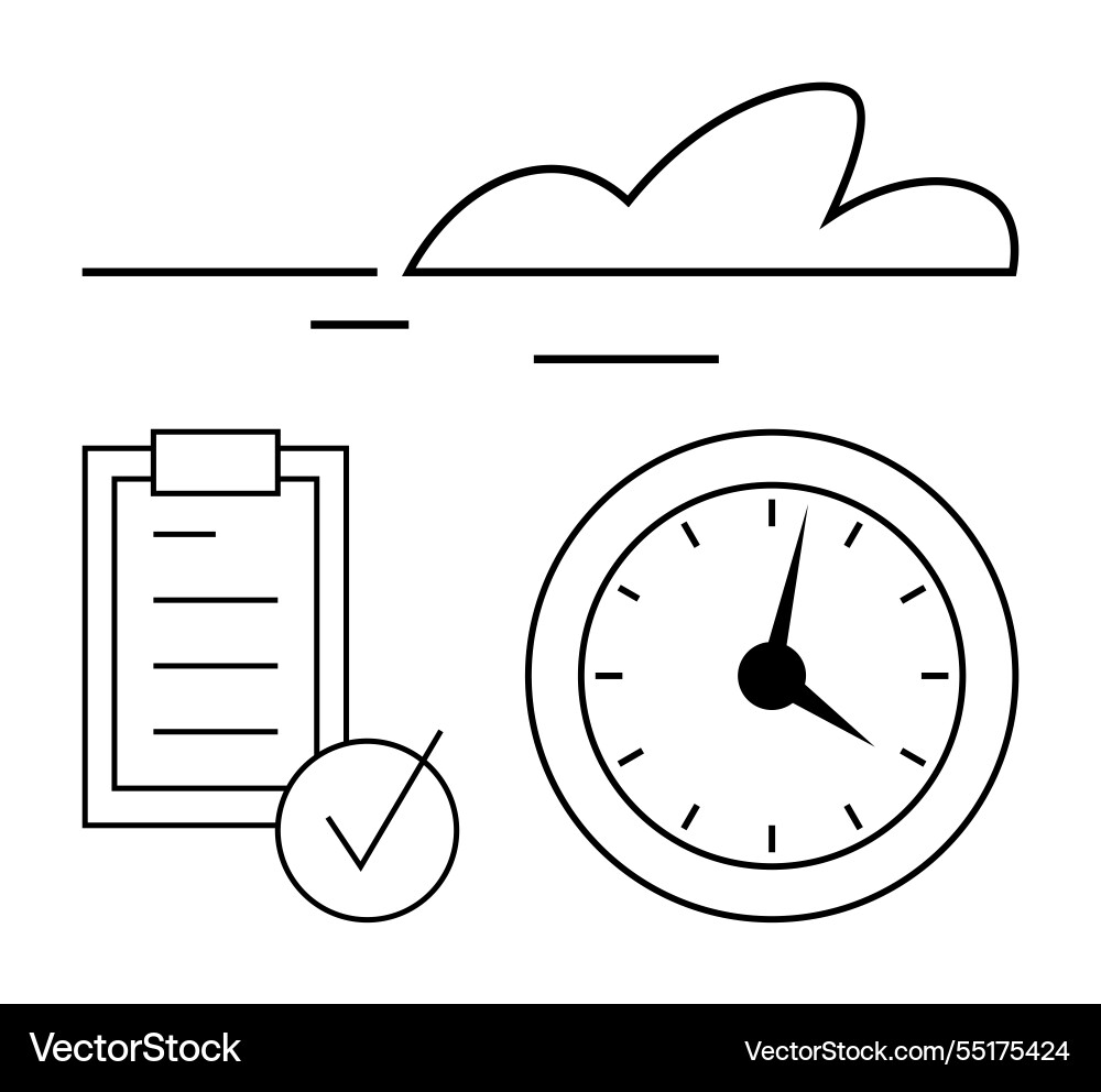 Time management with schedule checklist clock Vector Image