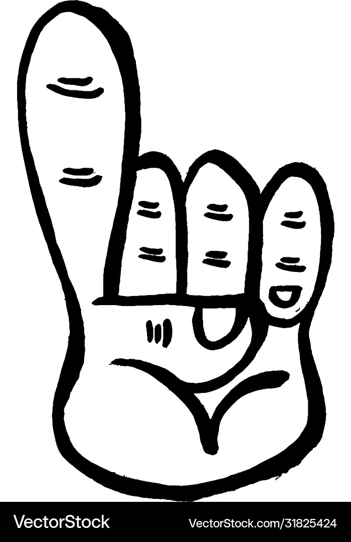Up Pointer Hand Icon - Click Signal Vector Image