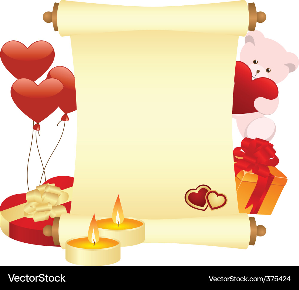 Valentines scroll Vector Image