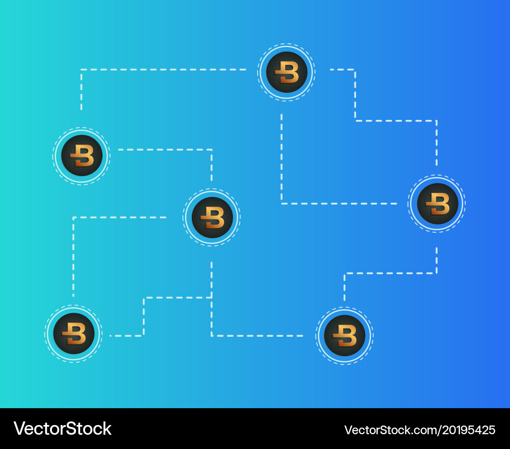 Bytecoin cryptocurrency blockchain word background Vector Image