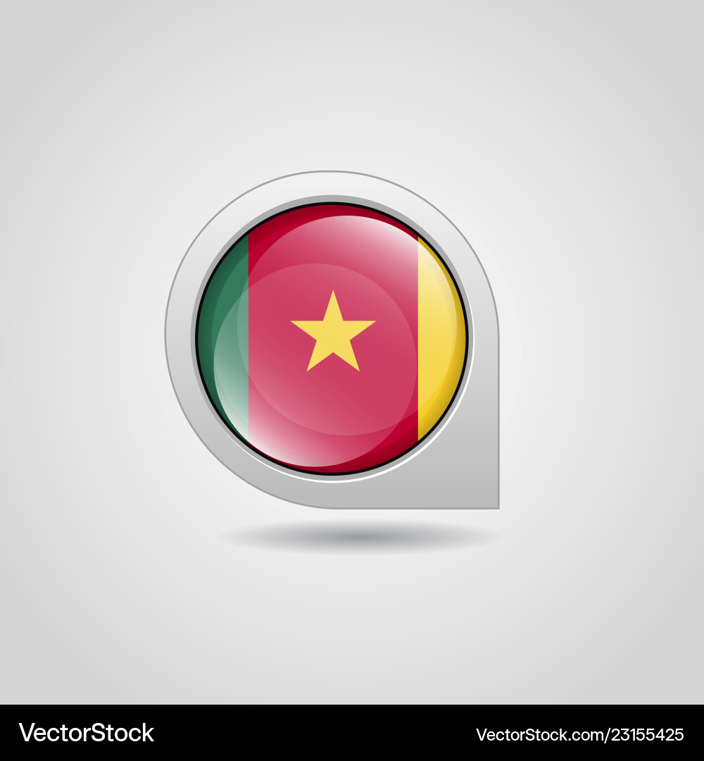 Cameroon flag map pointer design Vektorbild