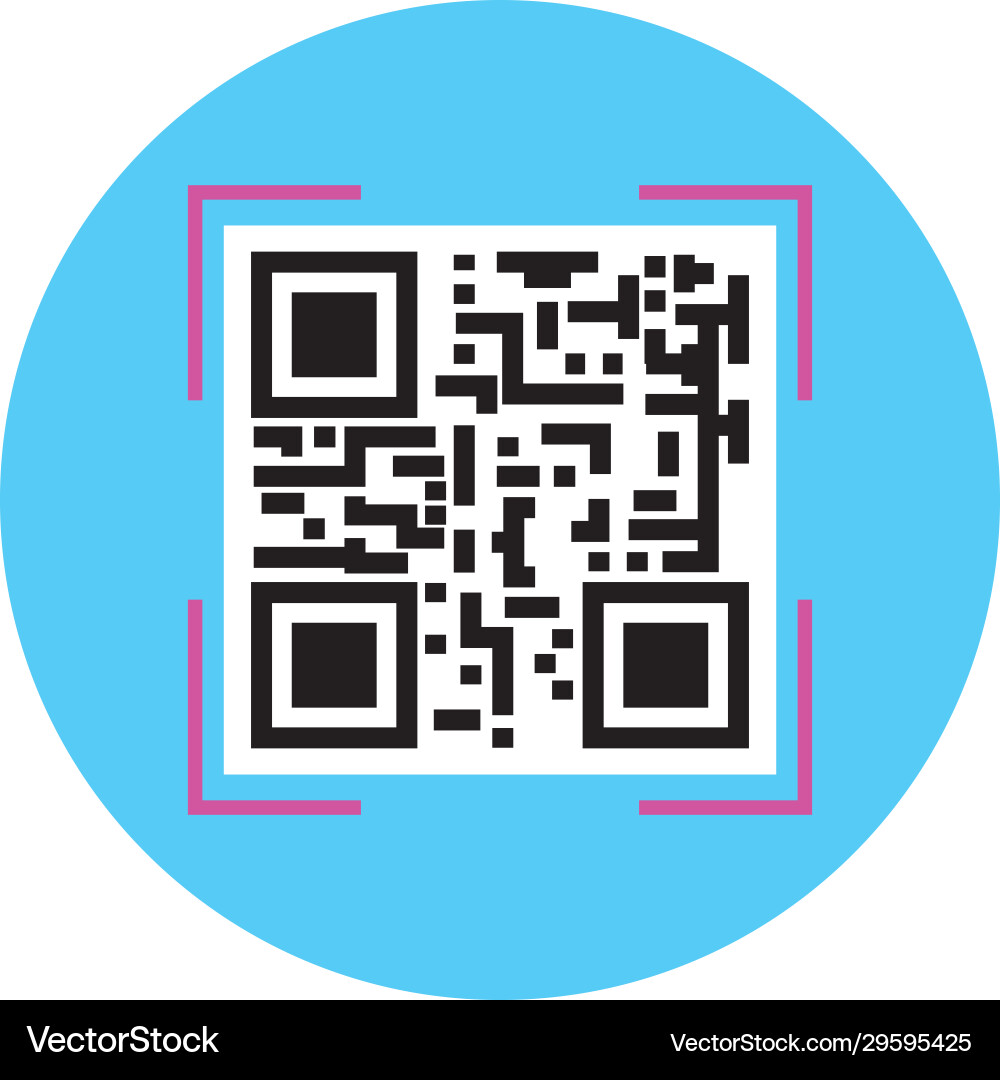 Classic qr code in frame circular Vector Image