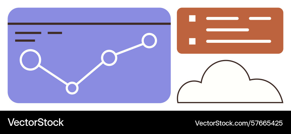 Data analytics dashboard with chart cloud storage Data analytics dashboard with chart cloud storage vector image