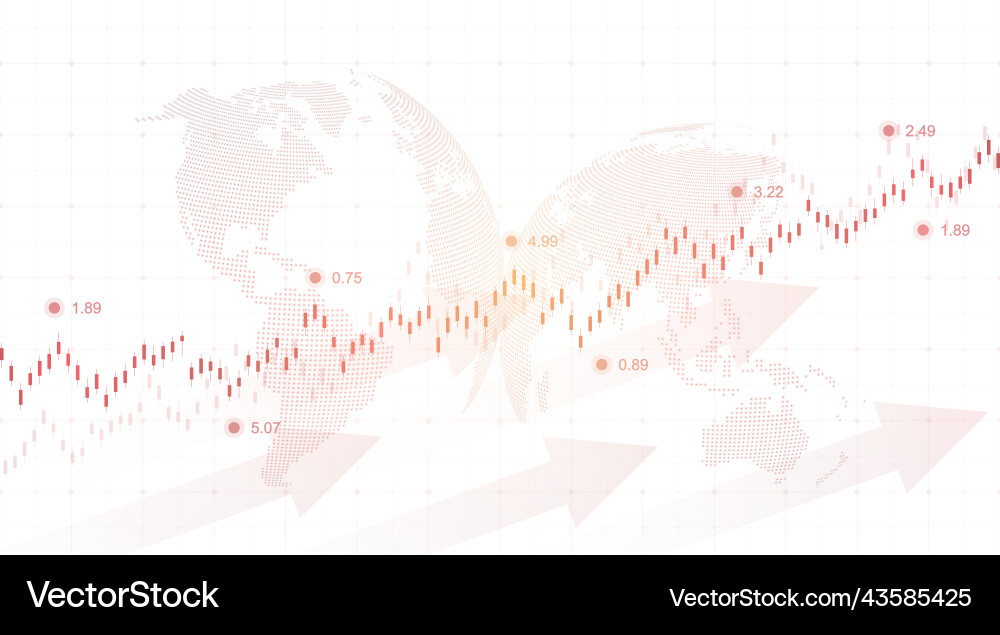 Financial data graph chart on grey background Financial data graph chart on grey background vector image