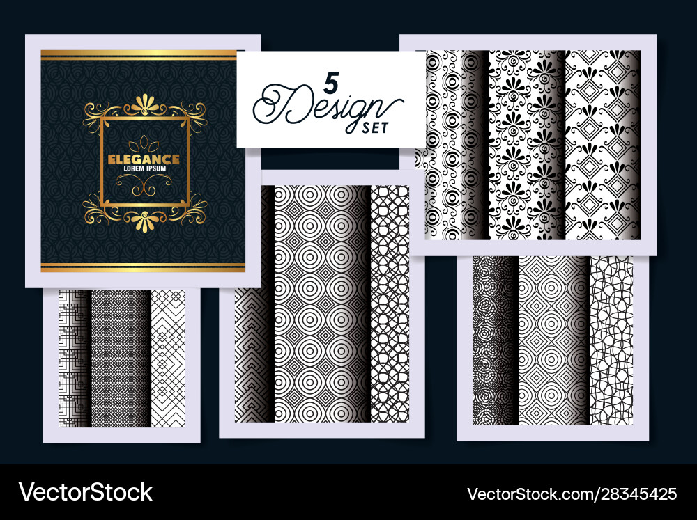Five designs victorian frames and patterns – Royalty-Free Vector ...